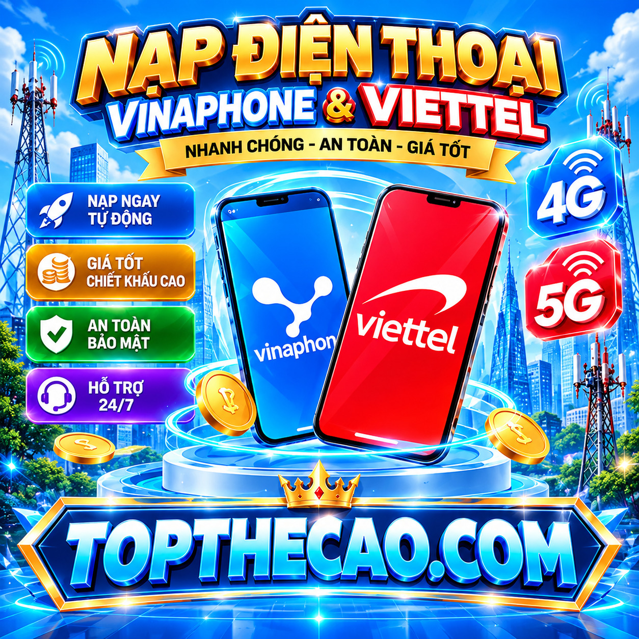 Nạp Điện Thoại VINA, VIETTEL